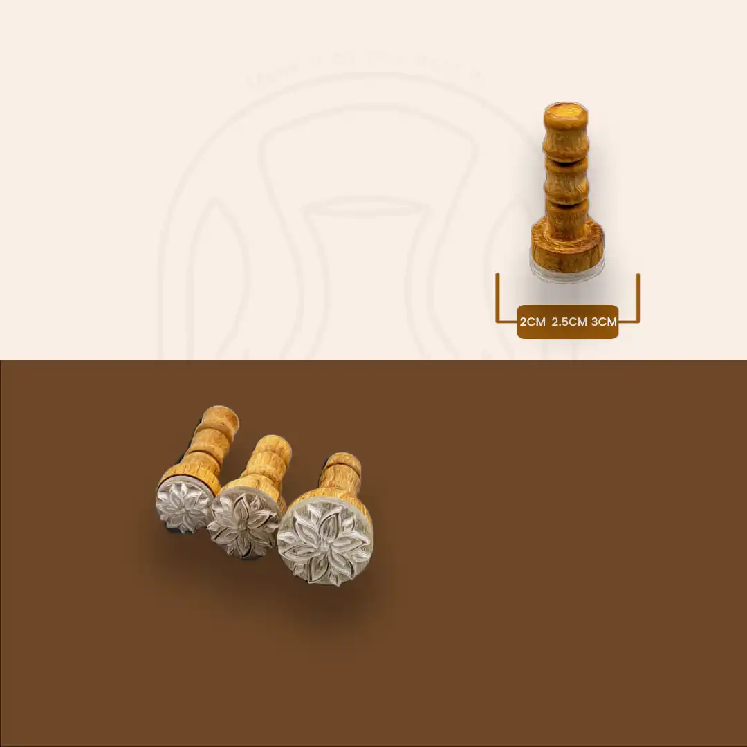 مهر برجسته گل برگی سایز 2، 2.5، 3 سانتی متر