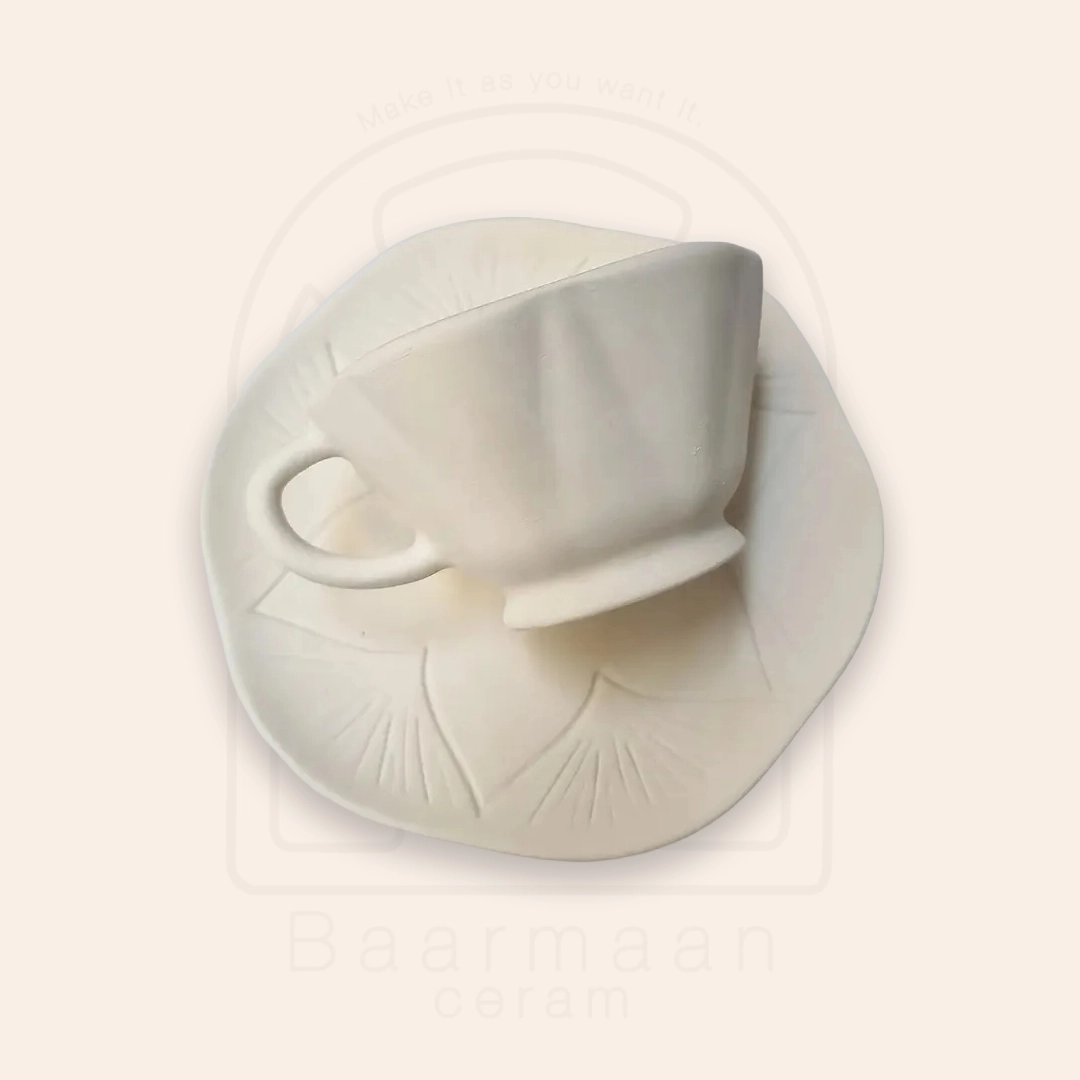 قالب فنجون چای خوری و زیرفنجونی لب کنگره ای آرت مولد کد05