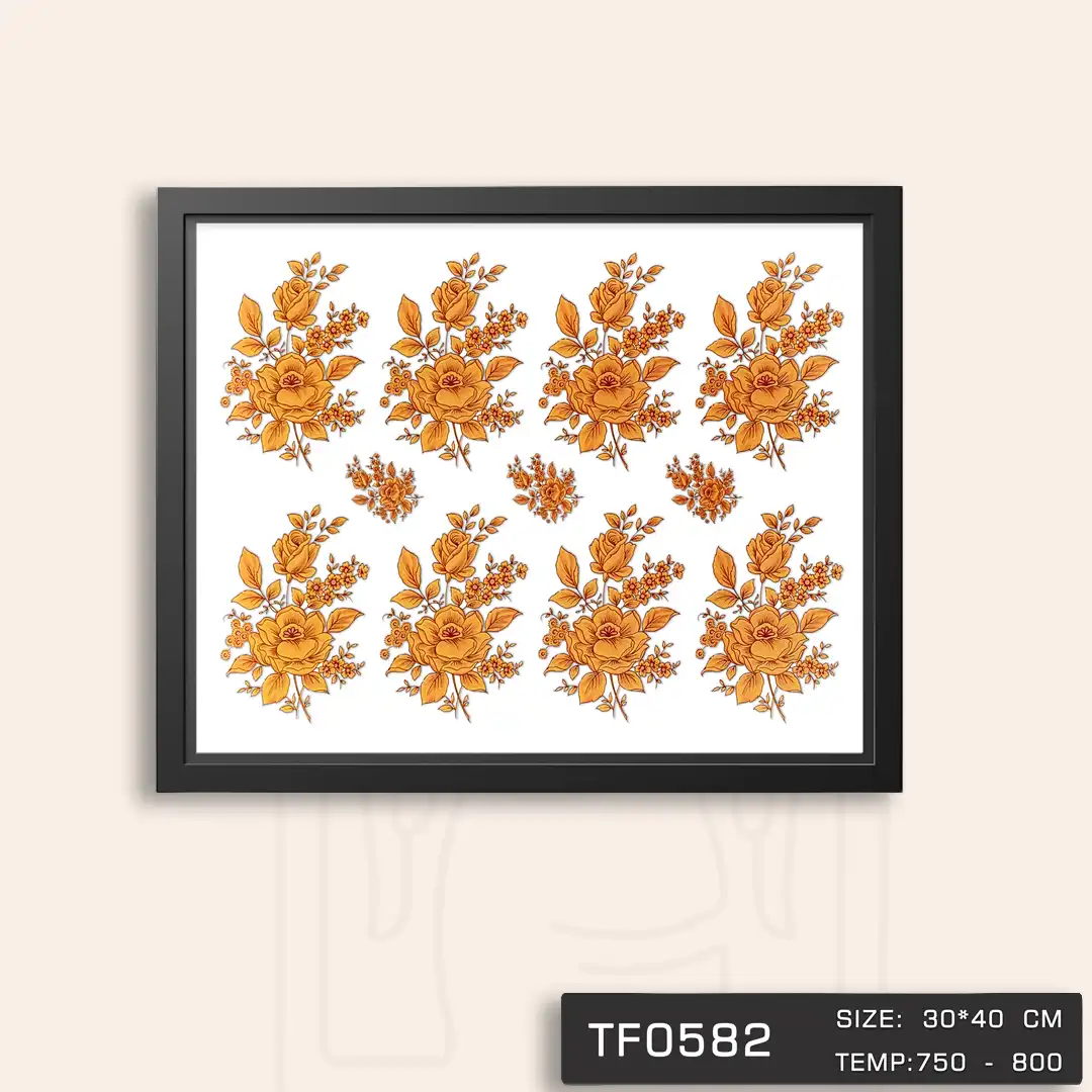 TF0582 ترانسفر گل متالیک طلا