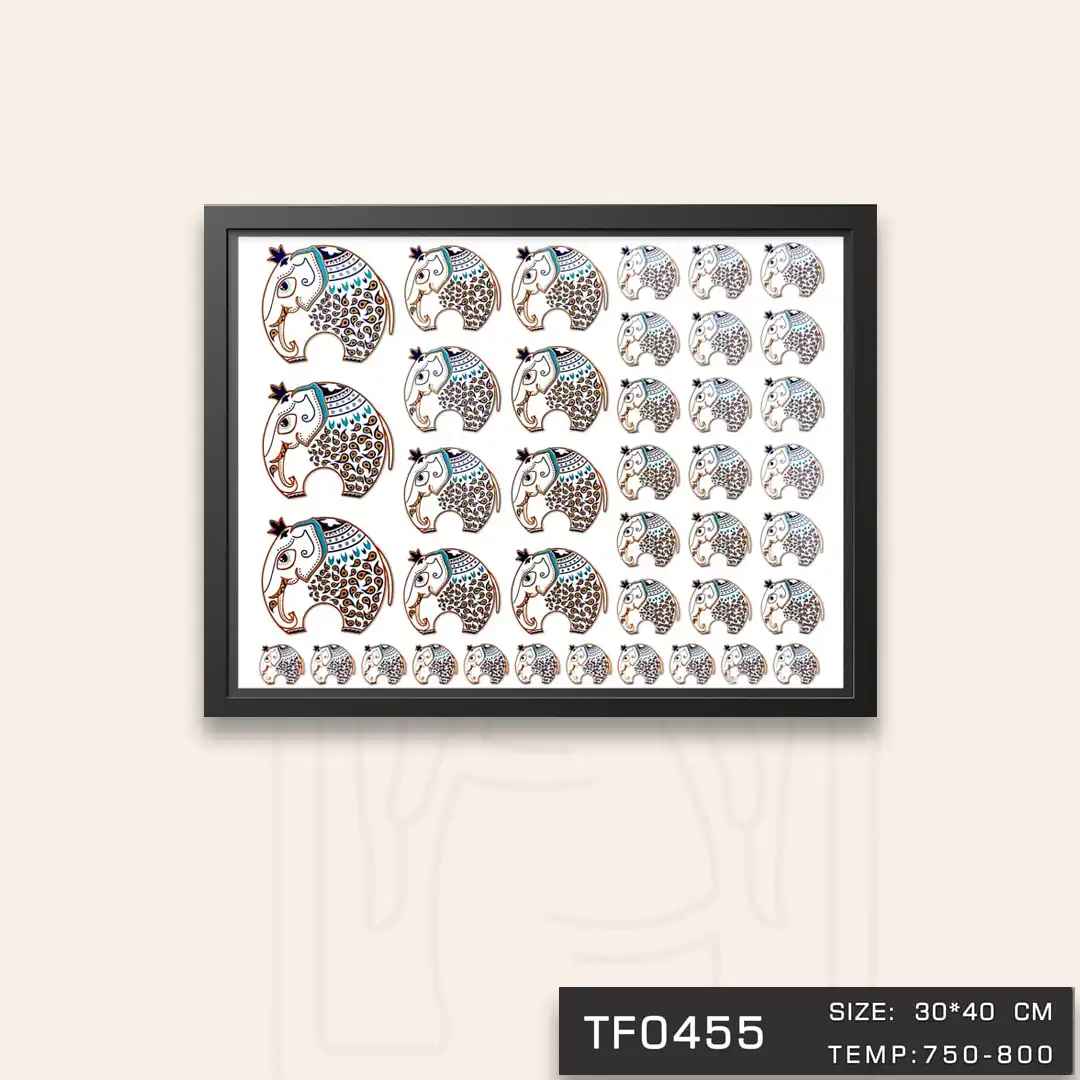 TF0455 ترانسفر انار - طرح فیل طلا دار