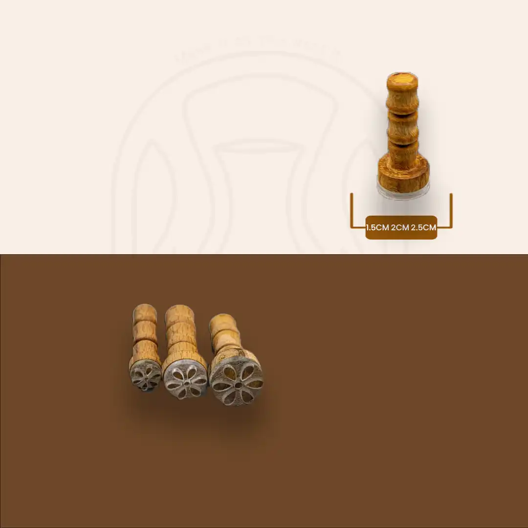 مهر برجسته گل اشکی سایز 1.5، 2، 2.5 سانتی متر