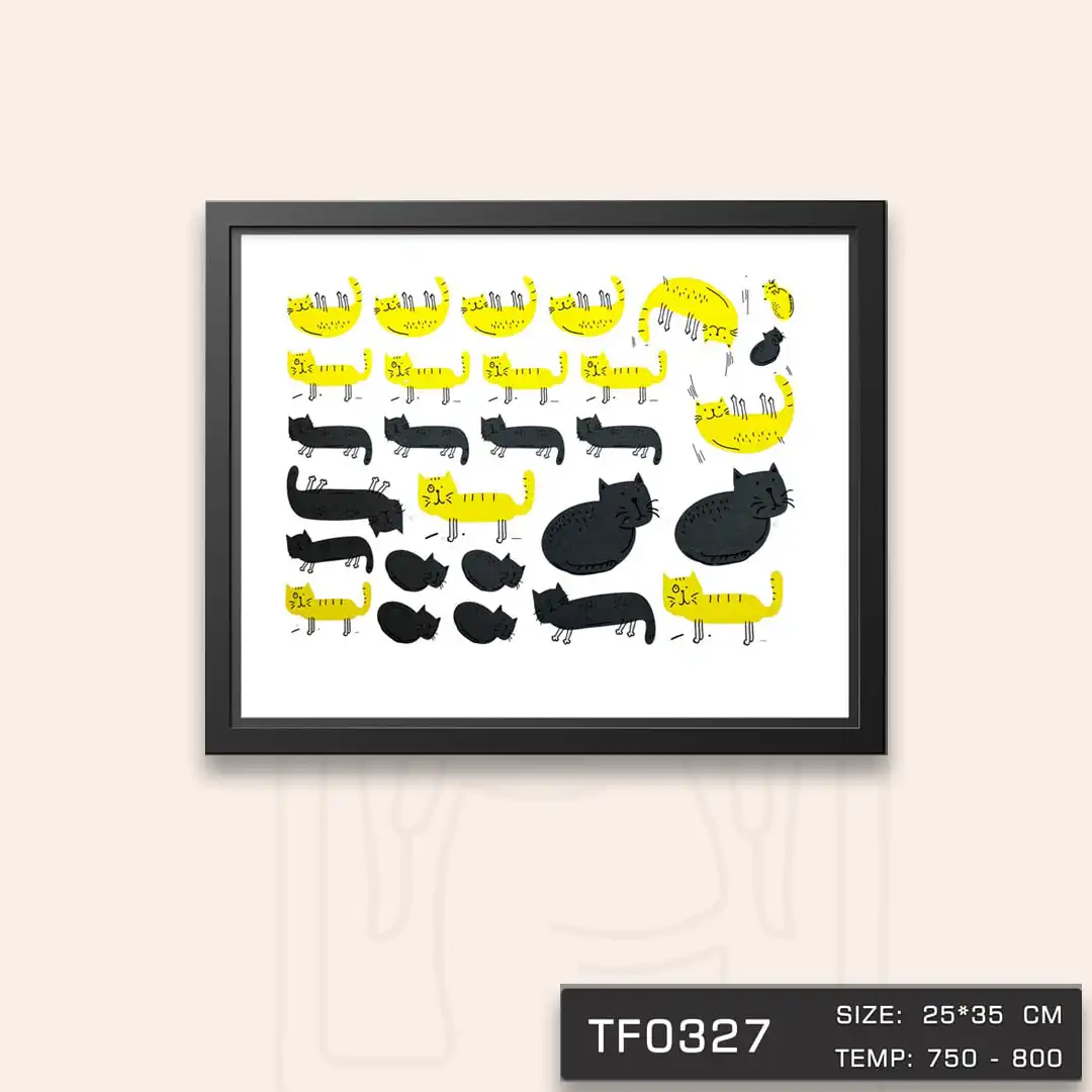 TF0327 ترانسفر گربه فانتزی طوسی و زرد