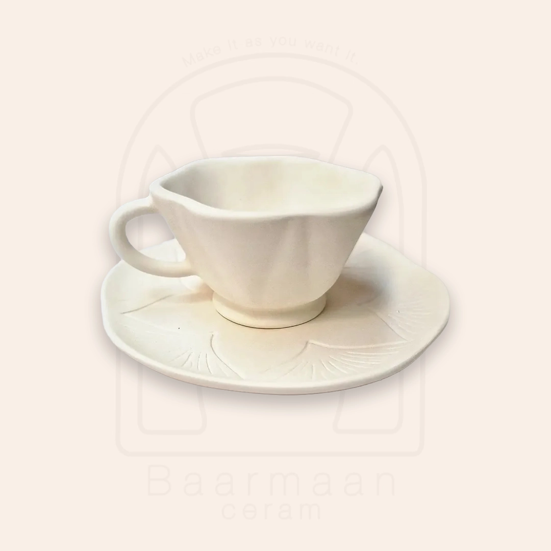 قالب فنجون چای خوری و زیرفنجونی لب کنگره ای آرت مولد کد05