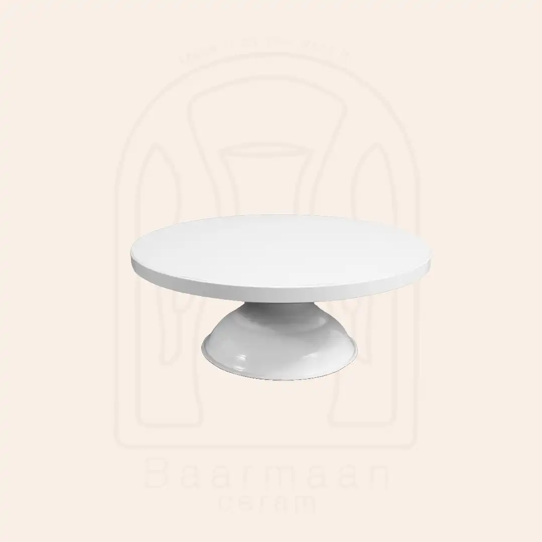 1686/1 چرخ گردان MDF پایه فلزی سفید ارتفاع 12cm قطر 32cm