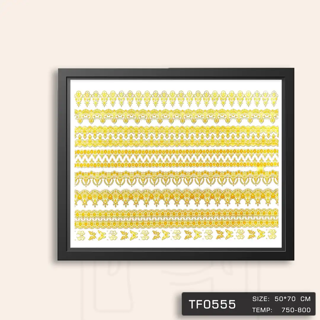 TF0555 ترانسفر گل نواری اکلیل طلایی