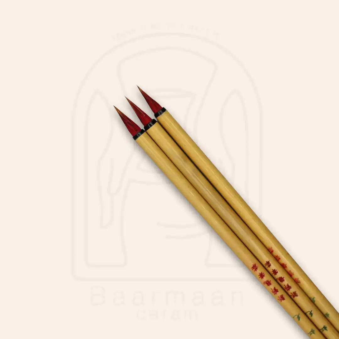 قلم موی طبیعی پرنده دسته فلزی سایز 1 کد 1740