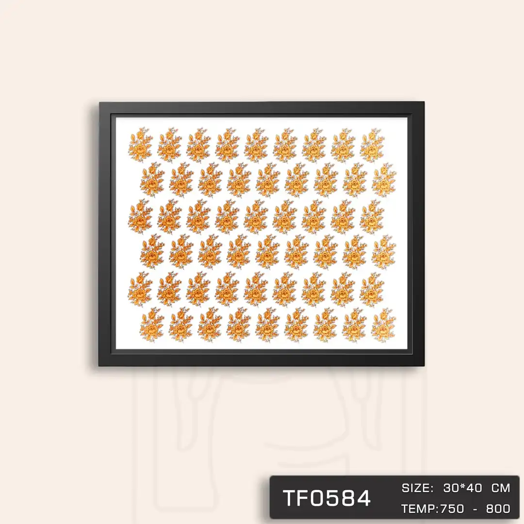 TF0584 ترانسفر گل متالیک طلا