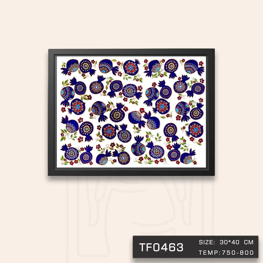TF0463 ترانسفر انار کبالتی طلا دار