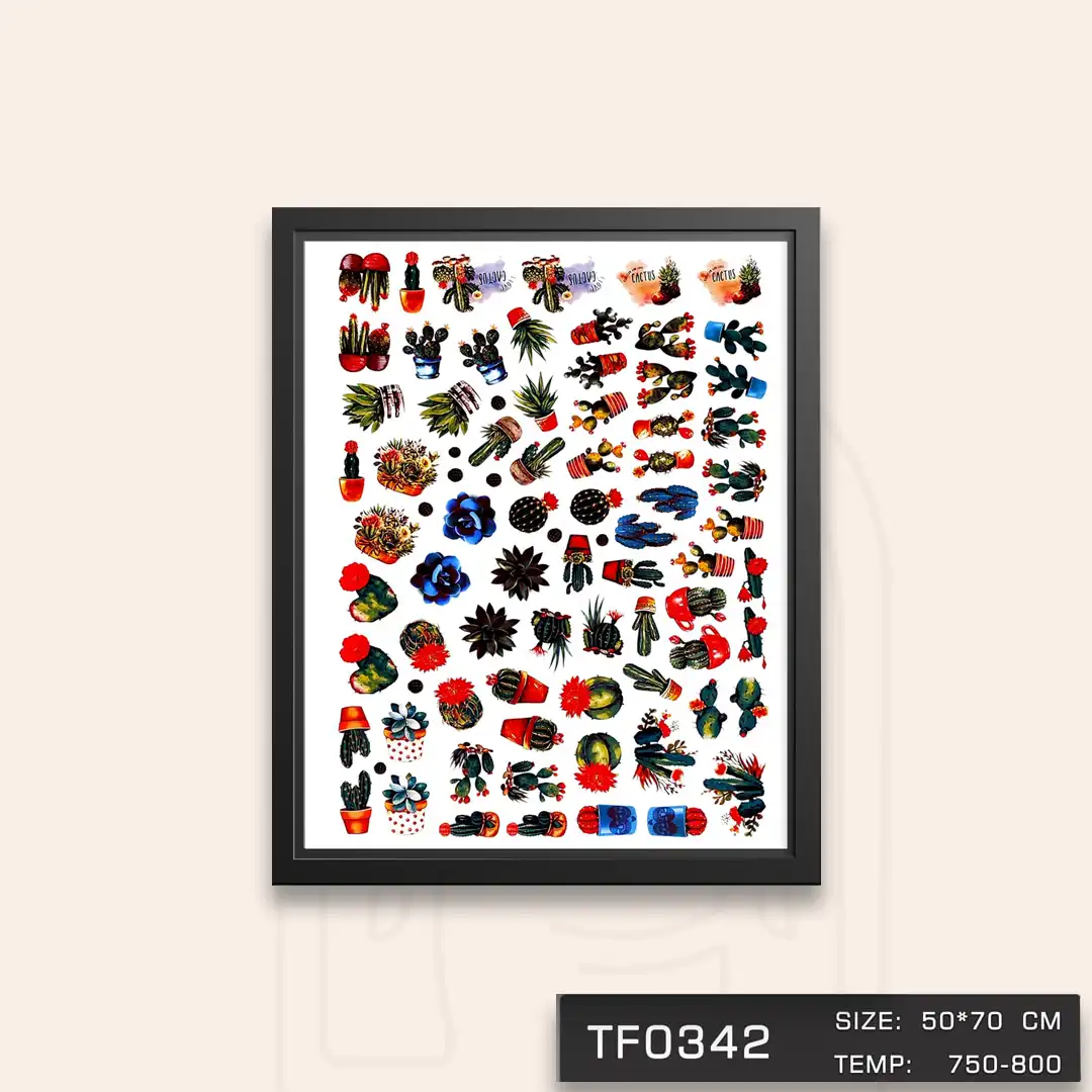 TF0342 ترانسفر گلدان کاکتوس