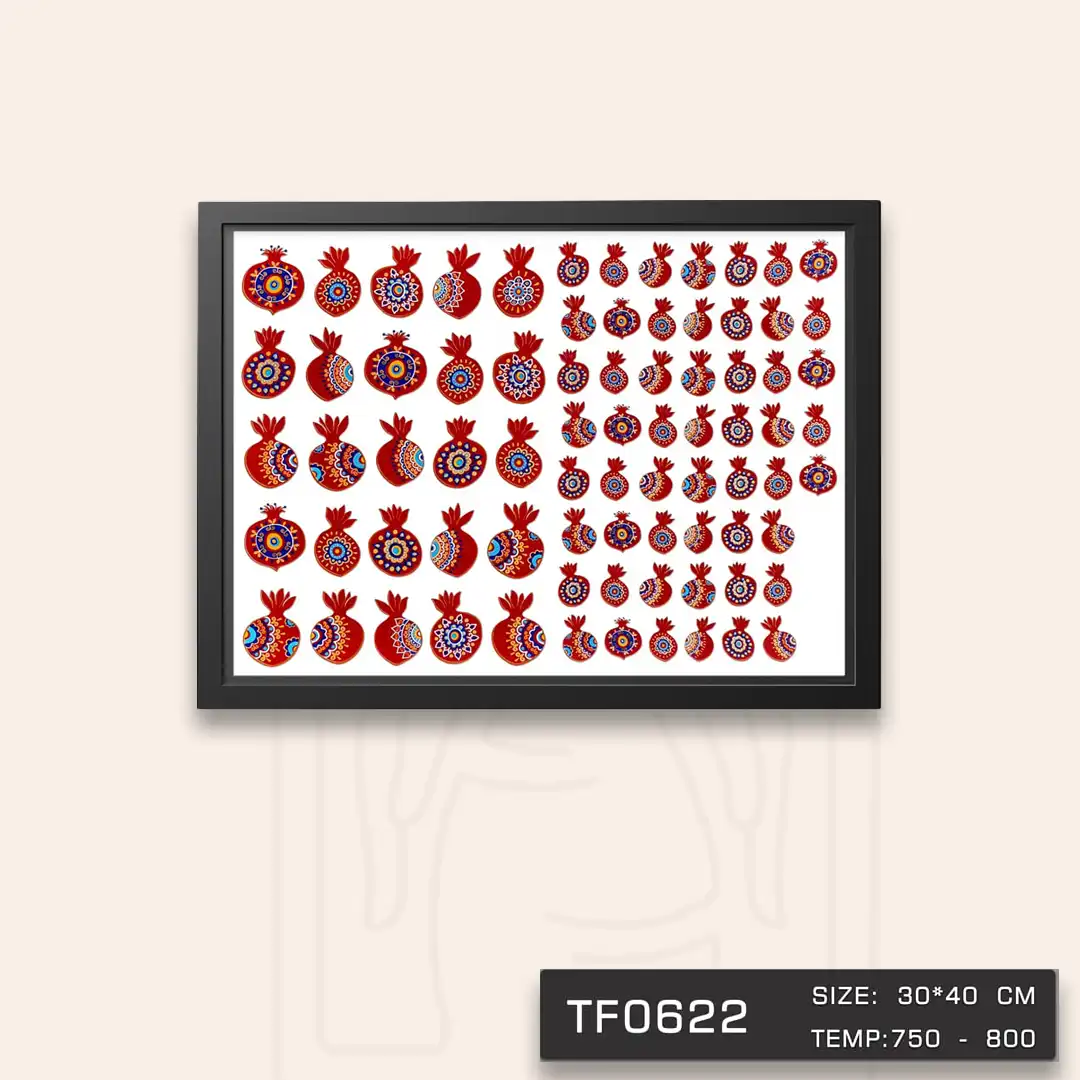 TF0622 ترانسفر انار قرمز طلا دار
