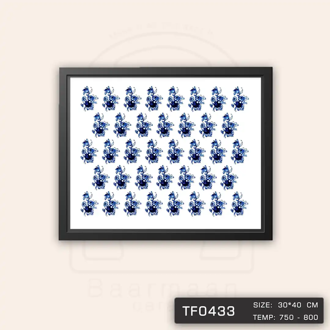 TF0433 ترانسفر گل کبالتی کوچک