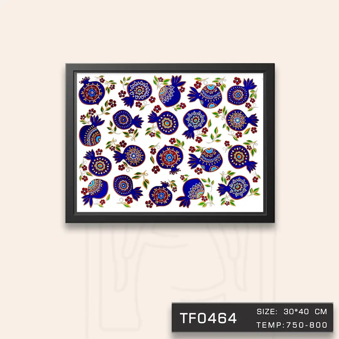 TF0464 ترانسفر انار کبالتی طلا دار