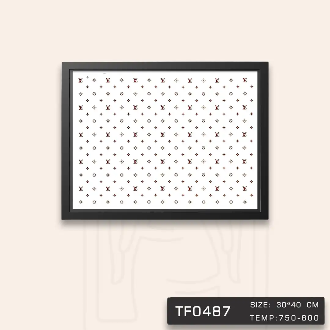 TF0487 ترانسفر طرح فشن طلا دار - LV