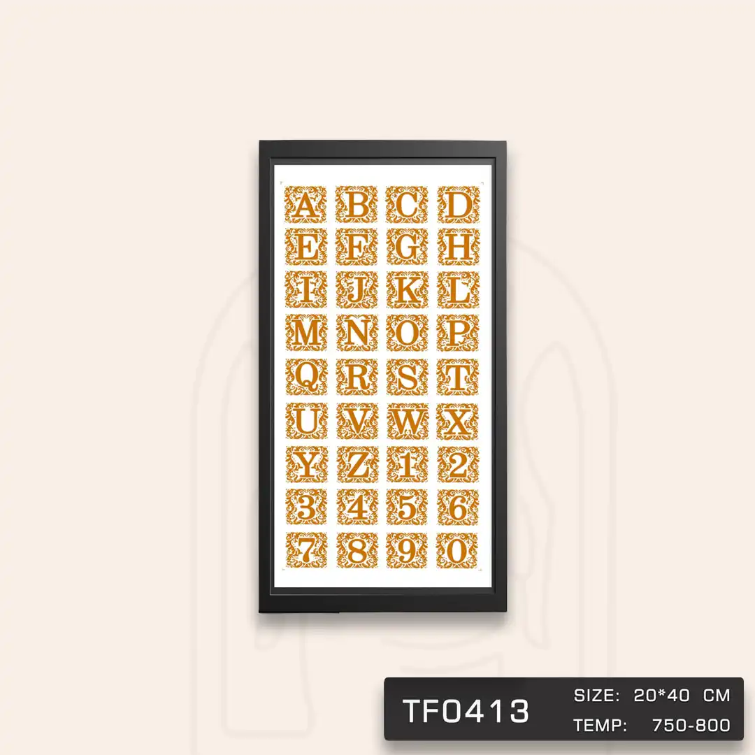 TF0413 ترانسفر حروف و اعداد اکلیل طلایی