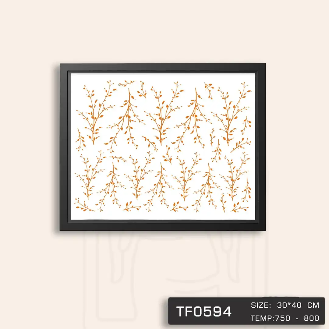 TF0594 ترانسفر گل شاخه ای طلا دار