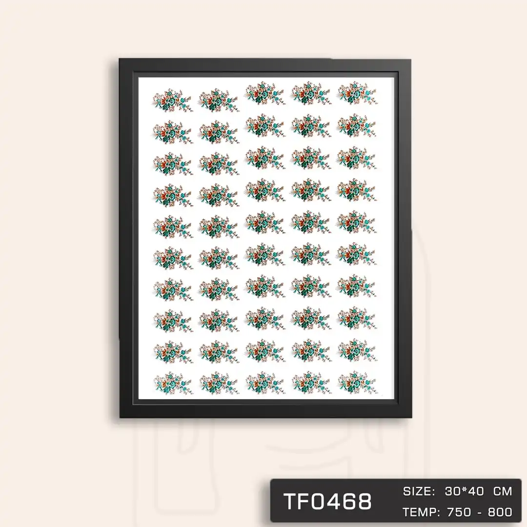 TF0468 ترانسفر گل سبز طلا دار