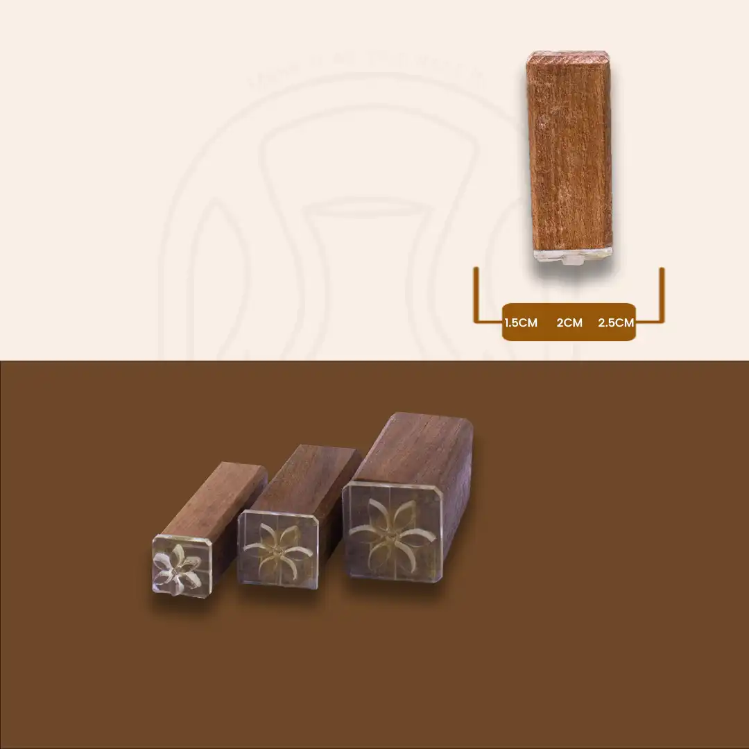 Stamp Davodi مهر چوبی مربعی سایز 1.5، 2، 2.5 سانتی متر