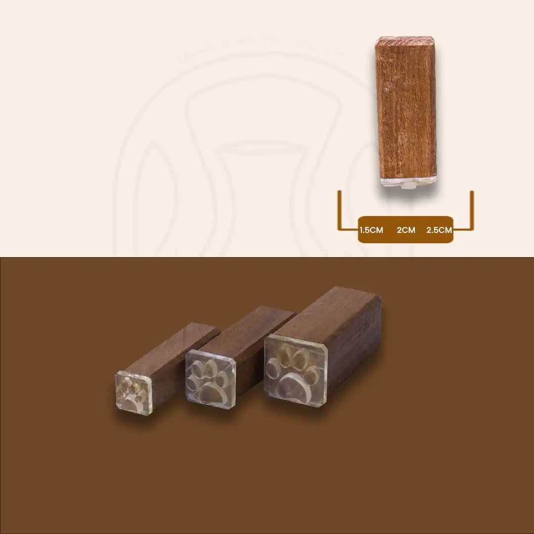 Stamp Cat مهر چوبی مربعی سایز 1.5، 2، 2.5 سانتی متر