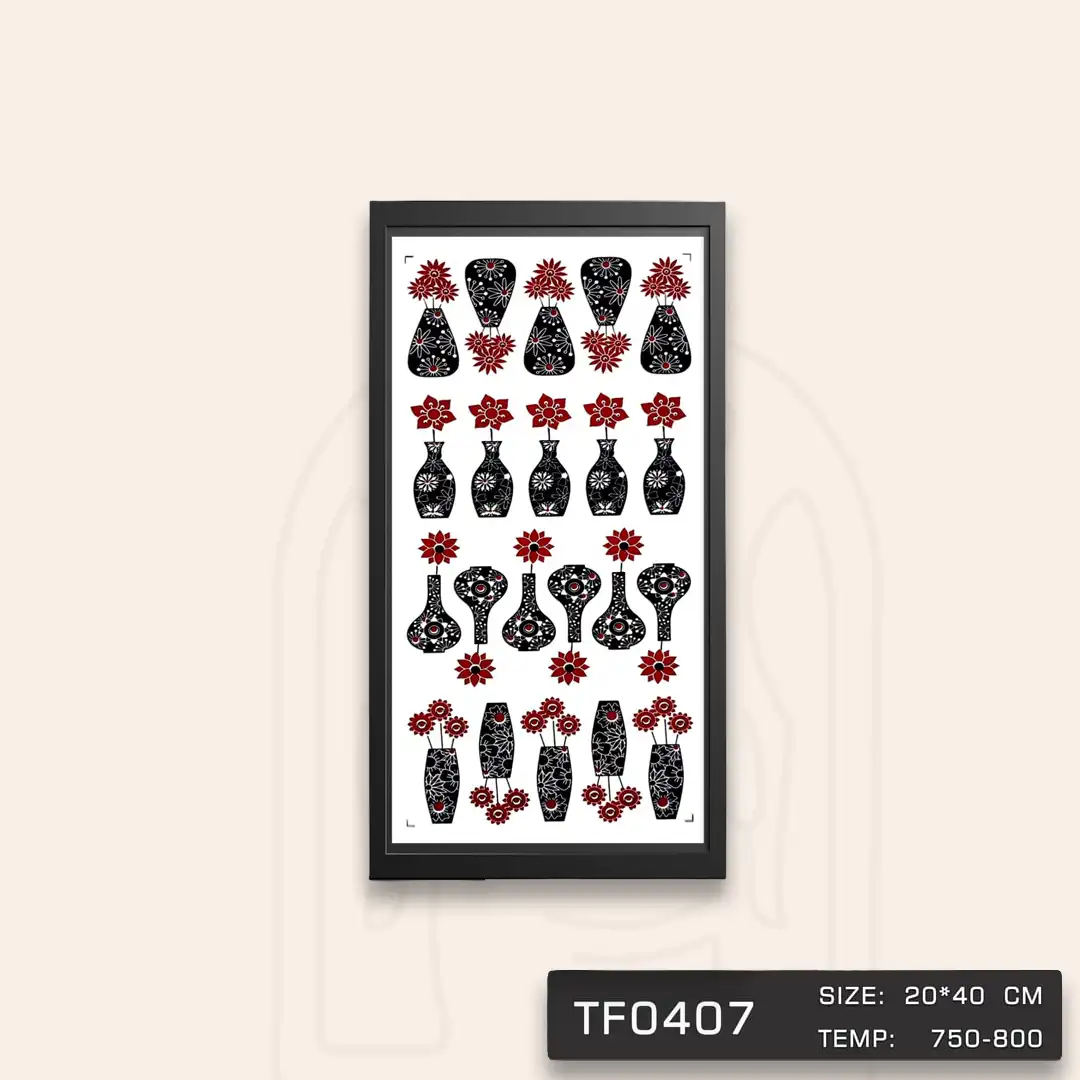 TF0407 ترانسفر گلدان مشکی قرمز