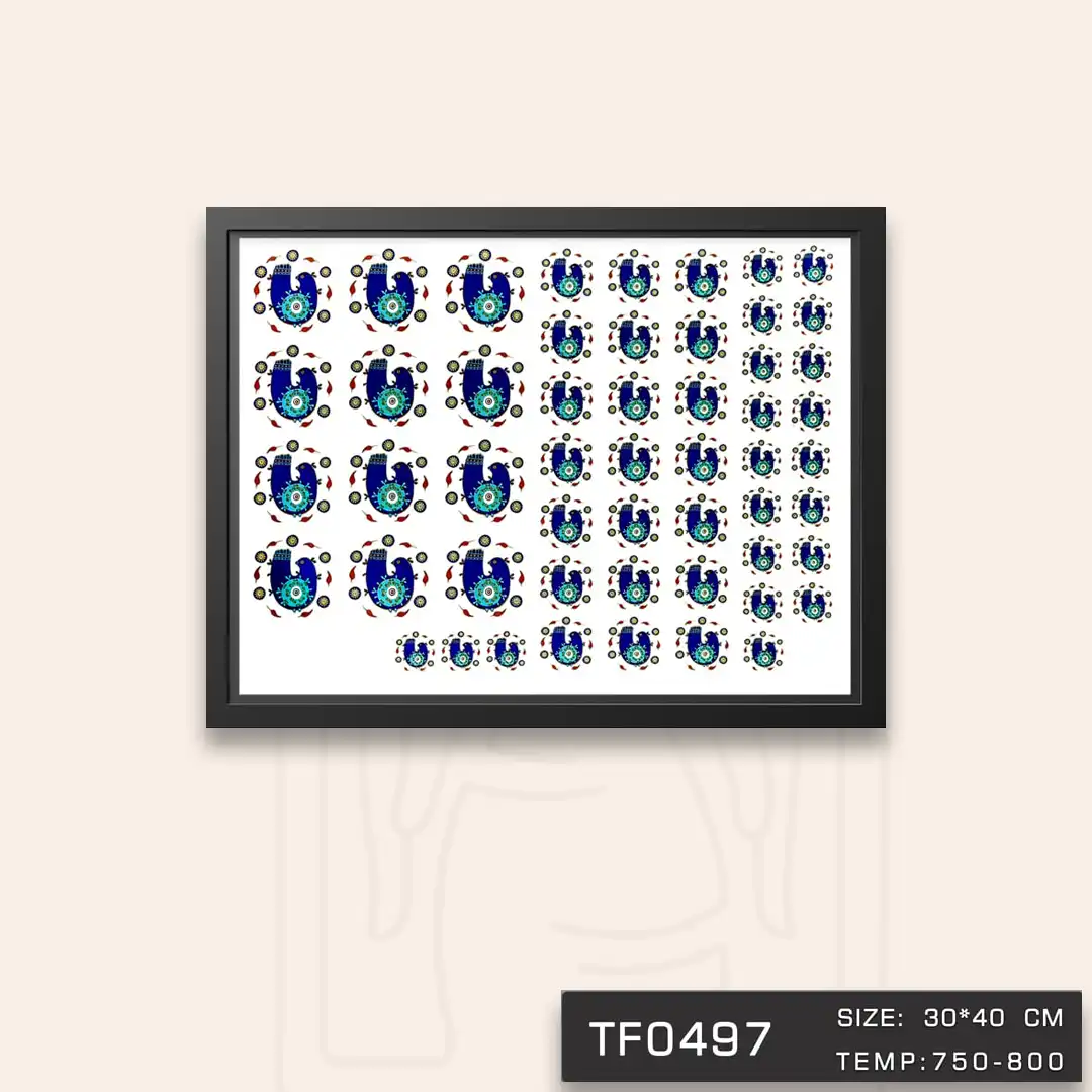 TF0497 ترانسفر کبوتر کبالتی طلا دار